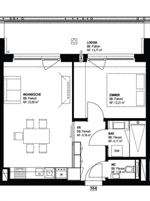 2-Zimmer-Wohnung mieten in Wien – 47,81 m², € 999 – Bild 10 von 10