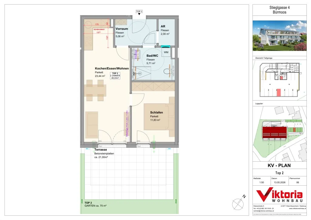 2-Zimmer Mietwohnung mit Privatgarten in Bürmoos - Bezug voraussichtlich zwischen 01.10.2026 und 01.11.2026! – pohled 2