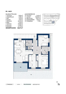4-Zimmer-Wohnung mieten in Melk – 86,67 m², € 1.051 – Bild 3 von 3