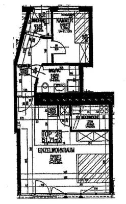 SALZTORGASSE, DONAUKANAL-NÄHE, 52 m2 Neubau mit Stehbalkon, 2 Zimmer, Komplettküche, Wannenbad, Parketten, Fernblick – Bild 3