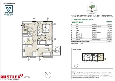 3-Zimmer-Wohnung kaufen in Mödling – 62,85 m², € 478.020 – Bild 9 von 18