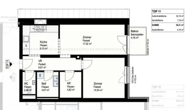 2-Zimmer-Wohnung mieten in Baden – 60 m², € 891 – Bild 11 von 11