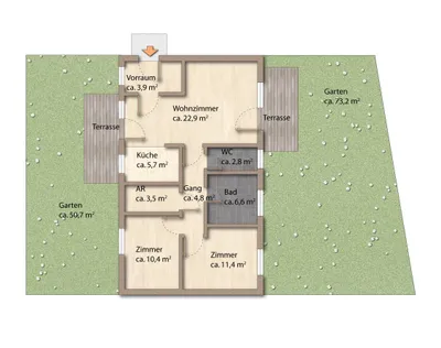 3-Zimmer-Wohnung kaufen in Baden – 72 m², € 360.000 – Bild 6 von 16