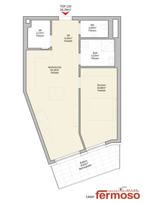 2-Zimmer-Wohnung mieten in Wien – 56,34 m², € 1.099 – Bild 9 von 9
