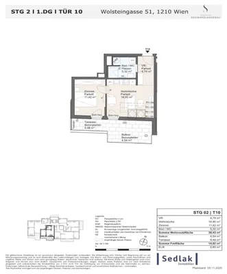 2-Zimmer-Wohnung kaufen in Wien – 38,43 m², € 255.000 – Bild 2 von 7