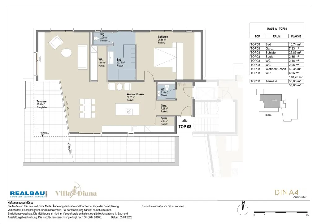 118 m² Dachgeschosswohnung, Mils bei Hall - Ansicht 2