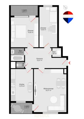 3-Zimmer-Wohnung mieten in Wien – 96 m², € 1.809 – Bild 11 von 11