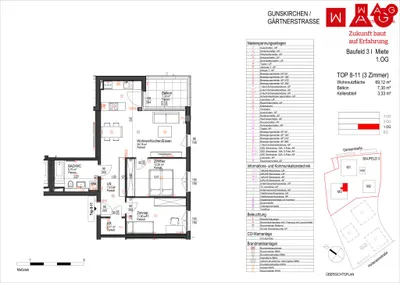 3-Zimmer-Wohnung mieten in Wels-Land – 69,12 m², € 891 – Bild 11 von 11