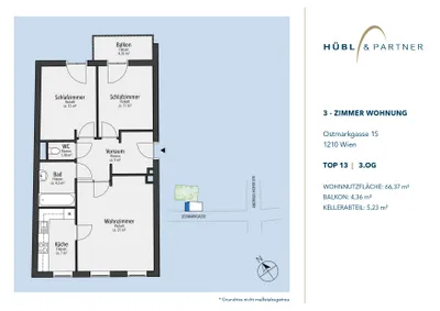 3-Zimmer-Wohnung mieten in Wien – 66,37 m², € 1.349 – Bild 19 von 19