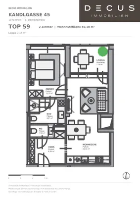 2-Zimmer-Wohnung mieten in Wien – 50 m², € 1.165 – Bild 8 von 8