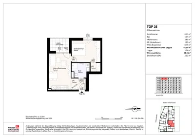 2-Zimmer-Wohnung mieten in Sankt Pölten – 44,72 m², € 871 – Bild 6 von 6