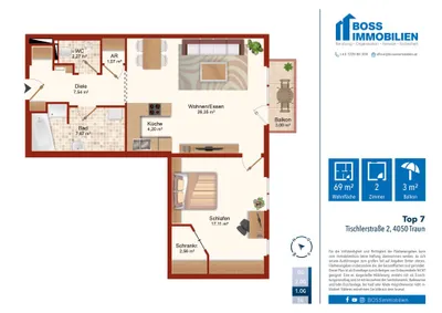 2-Zimmer-Wohnung kaufen in Linz Land – 68,77 m², € 233.000 – Bild 9 von 9