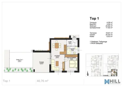 1-Zimmer-Wohnung mieten in Leibnitz – 46,76 m², € 862 – Bild 9 von 9