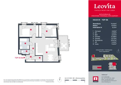 3-Zimmer-Wohnung kaufen in Bruck an der Leitha – 76,06 m², € 365.000 – Bild 3 von 8