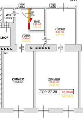 2-Zimmer-Wohnung kaufen in Wien – 52,57 m², € 184.900 – Bild 23 von 23