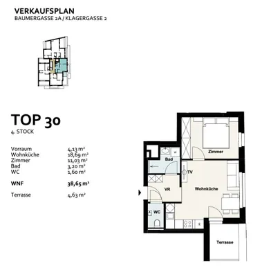 2-Zimmer-Wohnung kaufen in Wien – 38,65 m², € 299.303 – Bild 7 von 7