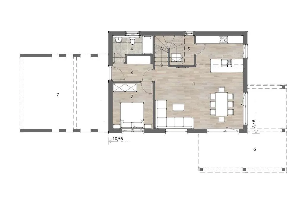 Kaufen statt Mieten Mansardenhaus belagsfertig mit Fundamentplatte / ohne Grundstück - Ansicht 3
