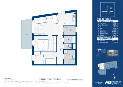 3-Zimmer-Wohnung kaufen in Mödling – 67,73 m², € 328.200 – Bild 7 von 7