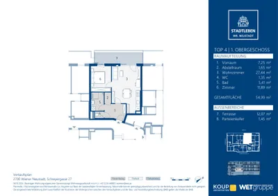 2-Zimmer-Wohnung kaufen in Wiener Neustadt – 54,99 m², € 242.500 – Bild 9 von 9