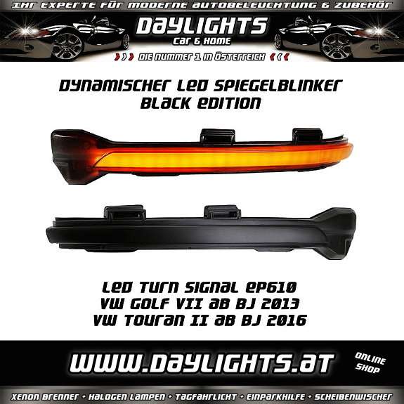 Dynamischer Blinker LED Spiegelblinker VW Golf 7 Touran 2 ...