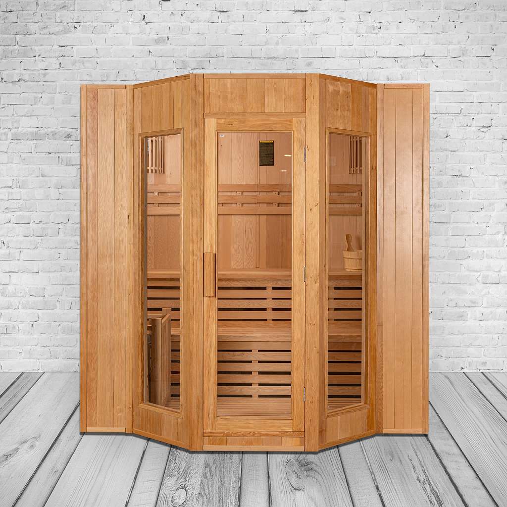 XXL Luxus Infrarotsauna Infrarotkabine Kombi SET Sauna inkl Saunaofen Harvia 