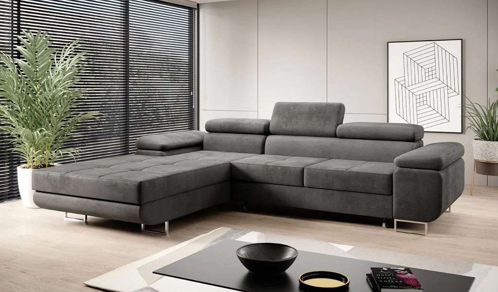 *-*Gratis Lieferung und Montage - Wohnlandschaft Elma mit Bettfunktion und Stauraum