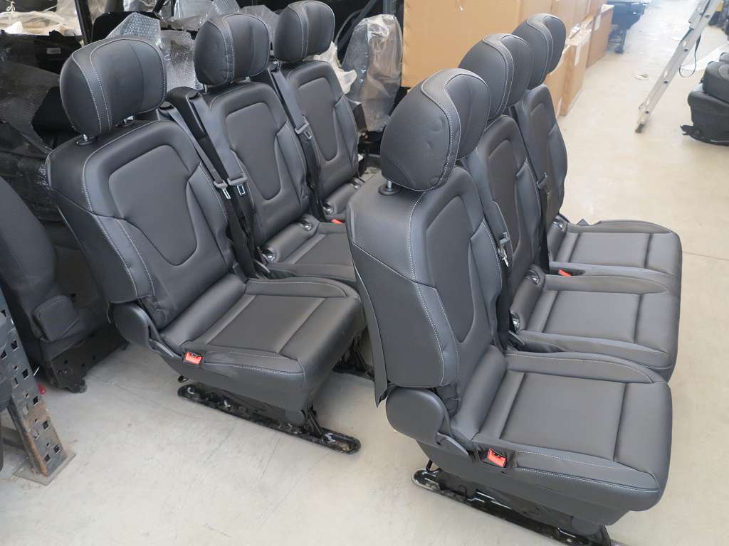 Mercedes V-Klasse W447 Maß Sitzbezüge KOMPLETTSET 6-Sitzer: Frottee/schwarz