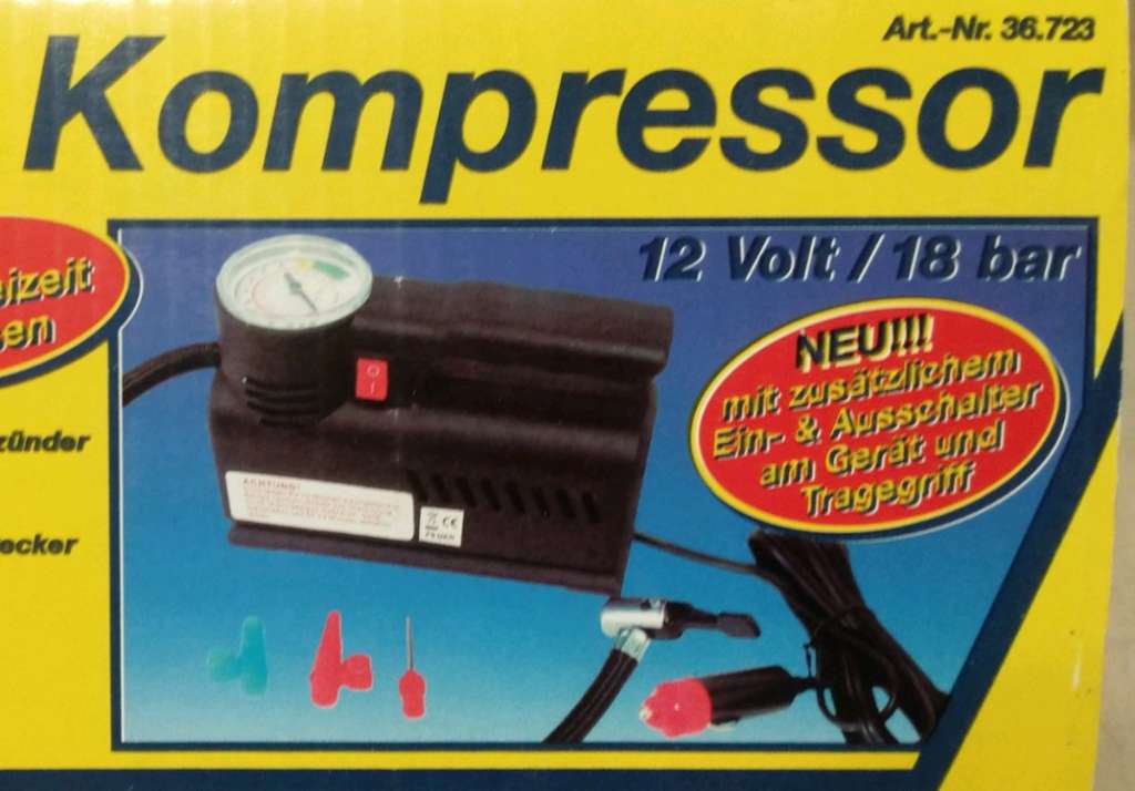 Kompressor 12V für Kfz, Reifen, Bälle, Luftmatratzen, € 15,- (3500