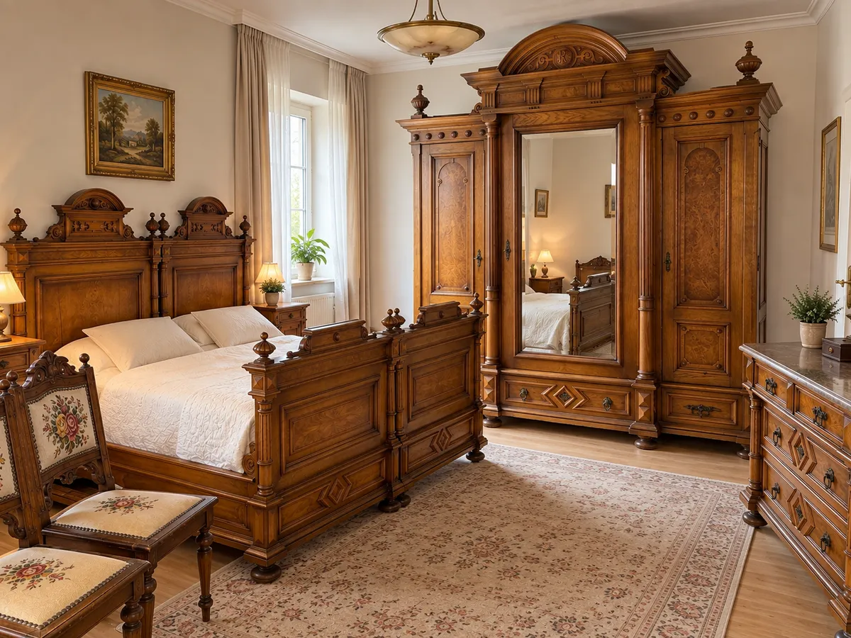 Gründerzeit Schlafzimmer Schrank Bett Kommode Kasten Versand Kostenlos !, € 4.950,- (1010 Wien)