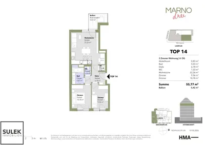 3-Zimmer-Wohnung mieten in Wien – 55,77 m², € 1.523 – Bild 29 von 29
