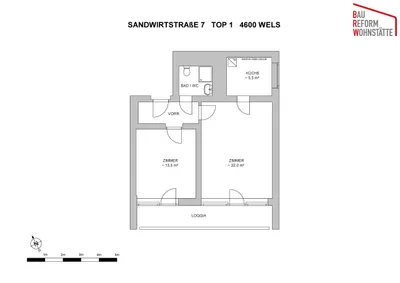 2-Zimmer-Wohnung mieten in Wels – 59,9 m², € 714 – Bild 2 von 10