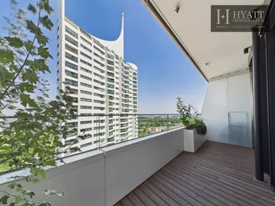 Danubeflats - Exklusive 2-Zimmer-Wohnung im höchsten Wohnhochhaus Österreichs mit zwei Balkonen, Spa und Blick auf die Neue Donau