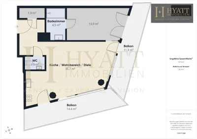 2-Zimmer-Wohnung mieten in Wien – 57,9 m², € 3.000 – Bild 12 von 12
