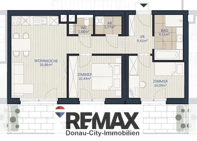 3-Zimmer-Wohnung kaufen in Tulln – 60,89 m², € 485.000 – Bild 2 von 8