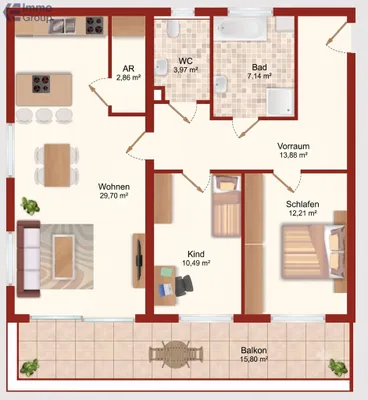 3-Zimmer-Wohnung kaufen in Linz Land – 80,58 m², € 384.000 – Bild 14 von 14