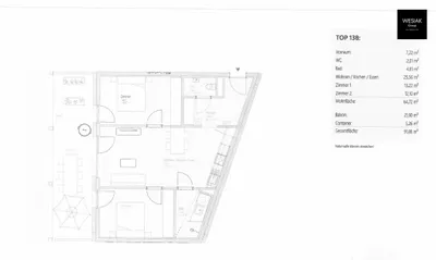 3-Zimmer-Wohnung mieten in Graz – 65 m², € 949 – Bild 3 von 3
