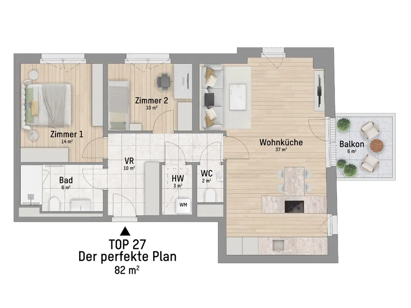 1220, Wagramer Straße, Beim Donau Zentrum, U1 und Alte Donau, 3-Zimmer-Eigentumswohnung - Ansicht 3