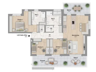 4-Zimmer-Wohnung kaufen in Wien – 118,27 m², € 1.099.900 – Bild 3 von 6