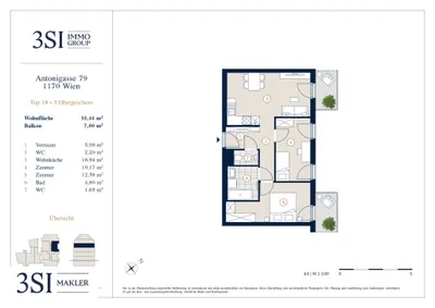 3-Zimmer-Wohnung mieten in Wien – 55,44 m², € 1.599 – Bild 13 von 13