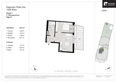 2-Zimmer-Wohnung kaufen in Wien – 39,47 m², € 337.661 – Bild 12 von 12