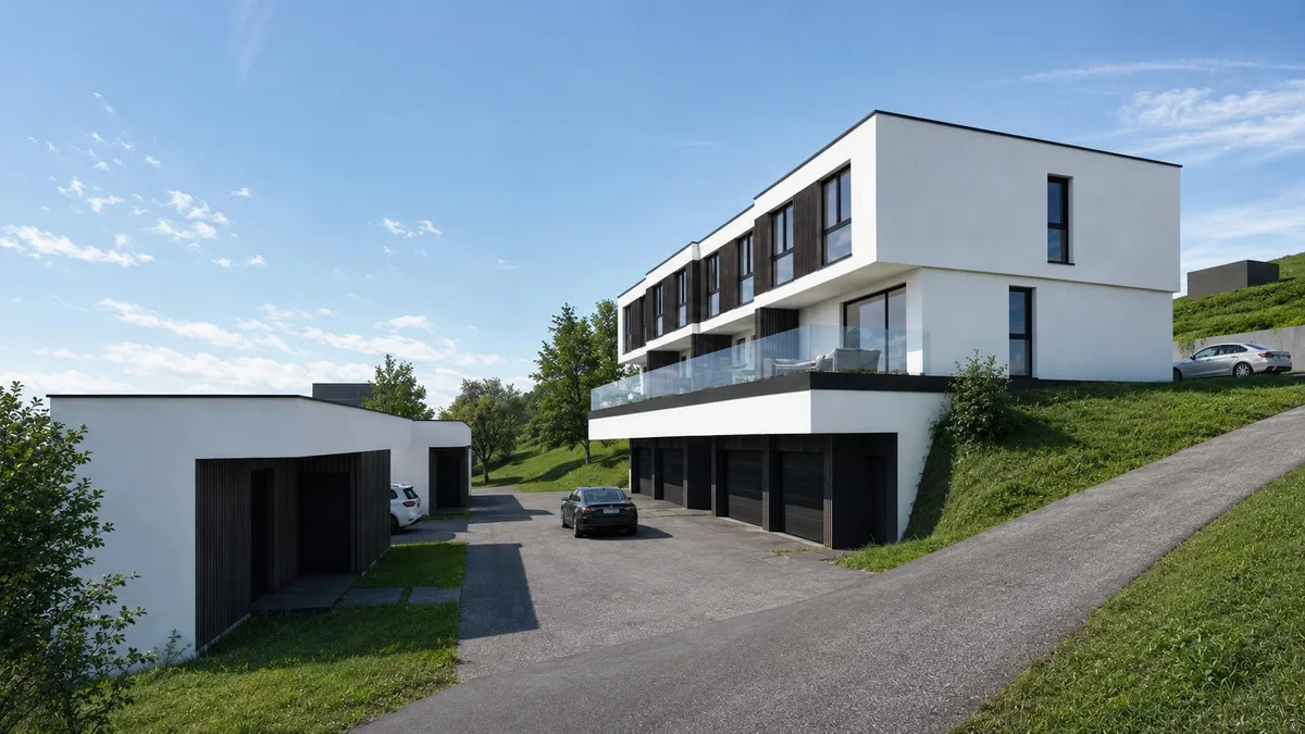 Neubauprojekt mit Reihenhaus in Engelhartszell - Modernes Wohnen im Donauraum - Bauteil 1 - Ansicht 2