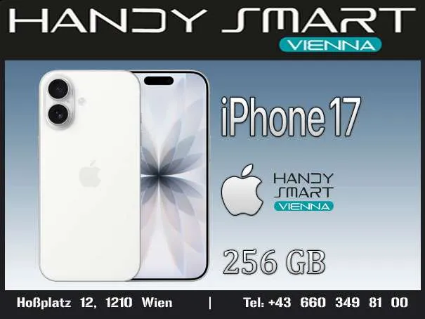 iPhone 17 256GB, White ( Weiß, Weiss )/ Nagelneu, Org. Versiegelt/ Offen für Alle Netze, Frei Für Alle Netze/ Mit OVP und 1 Jahr Herstellergarantie/ Nur bei Handy Smart Vienna/
