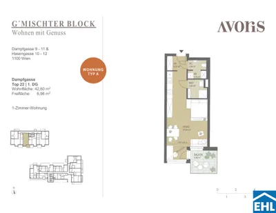 1-Zimmer-Wohnung mieten in Wien – 42,6 m², € 853 – Bild 9 von 9