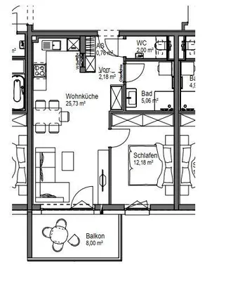 2-Zimmer-Wohnung mieten in Wels-Land – 47,91 m², € 466 – Bild 5 von 5