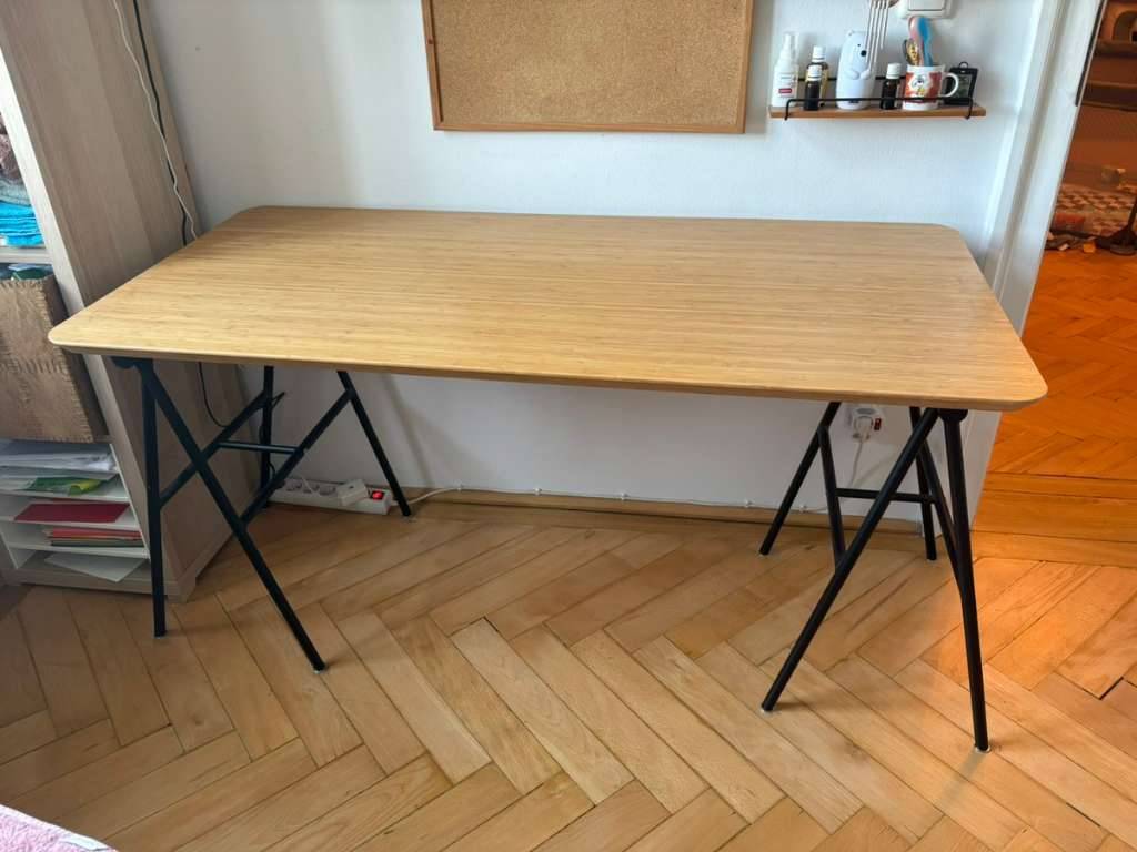 Schreibtisch Ikea ANFALLARE Tischplatte, Bambus, 140x65 cm,  50,- (1030  Wien) - willhaben