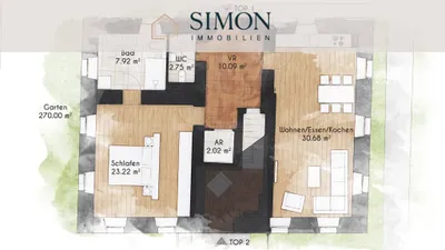 2-Zimmer-Wohnung mieten in Salzburg Stadt – 77 m², € 2.085 – Bild 3 von 4