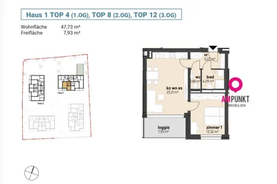 2-Zimmer-Wohnung mieten in Braunau am Inn – 47,73 m², € 581 – Bild 5 von 5