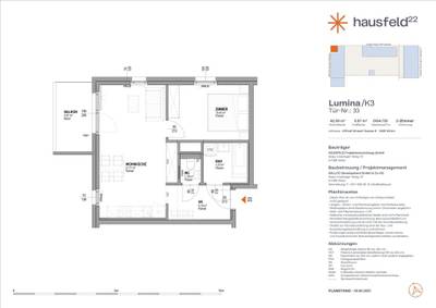 Top: A.33 ● LUMINA im Hausfeld²² ● Unbefristet ● Termin online buchen: www.hausfeld22.at/lumina