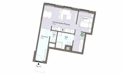 2-Zimmer-Wohnung kaufen in Baden – 49,37 m², € 269.000 – Bild 13 von 14