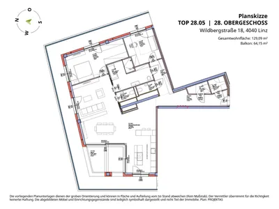 3-Zimmer-Wohnung mieten in Linz – 129,09 m², € 4.599 – Bild 18 von 18